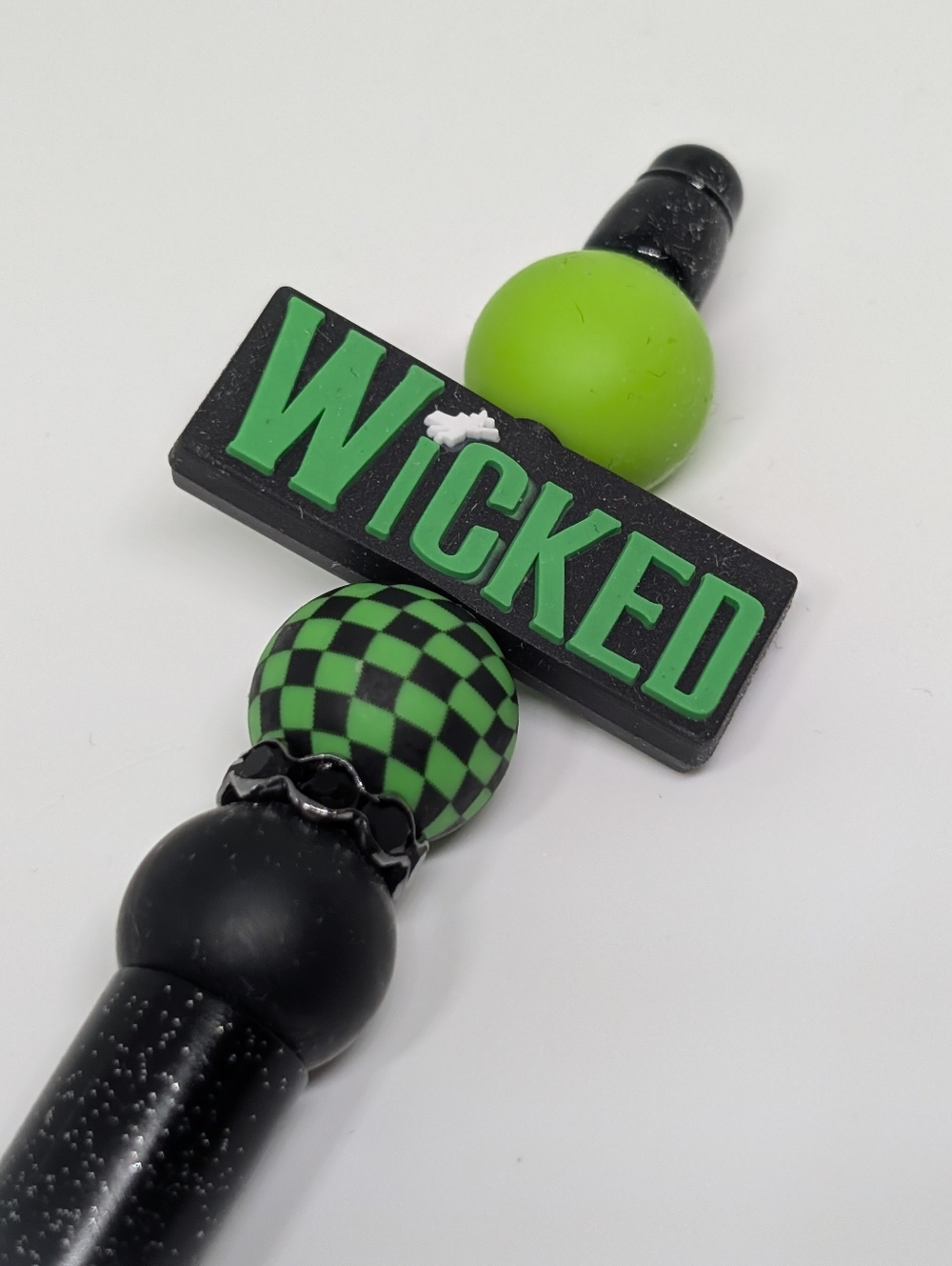 Handmade Glitter Gradient Wicked Beaded Silicone Focal Bead Pen